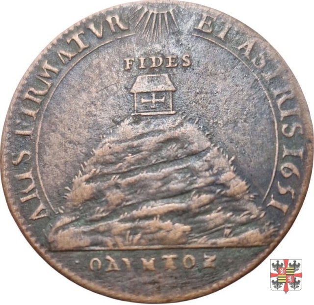 Gettone con Monte Olimpo 1651
