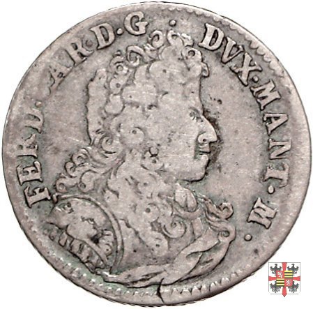 2 lire da 80 sesini col trofeo d'armi 1701 (Mantova)