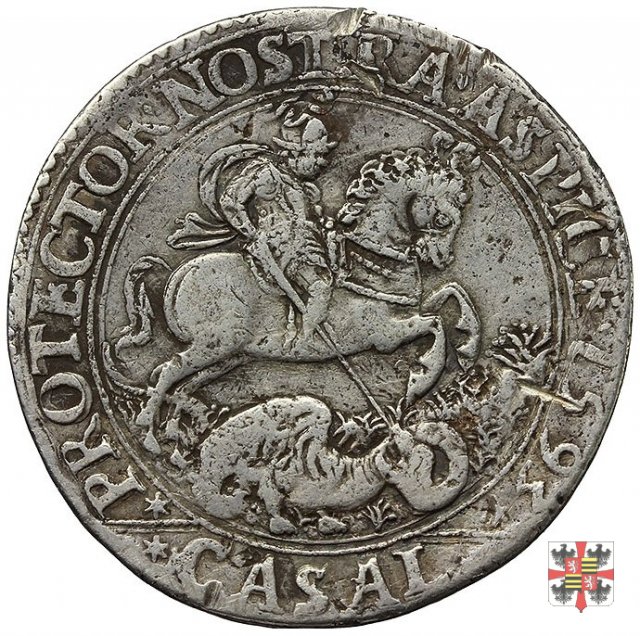 Ducatone con S.Giorgio a cav. (ritr. maturo a d.) 1593 (Casale)