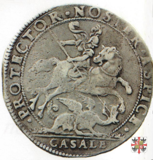 Ducatone con San Giorgio a cavallo e busto a d. 1622 (Casale)