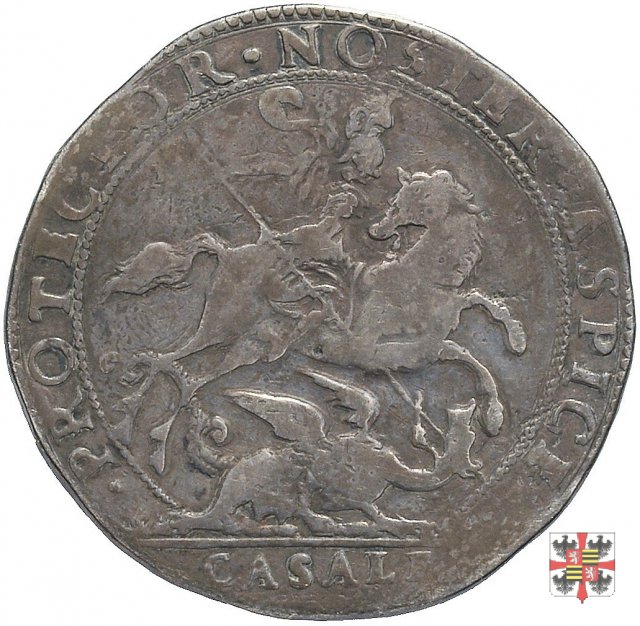 Ducatone con San Giorgio a cavallo e busto a d. 1622 (Casale)