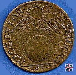 Gettone con il sole che irradia il mondo 1610