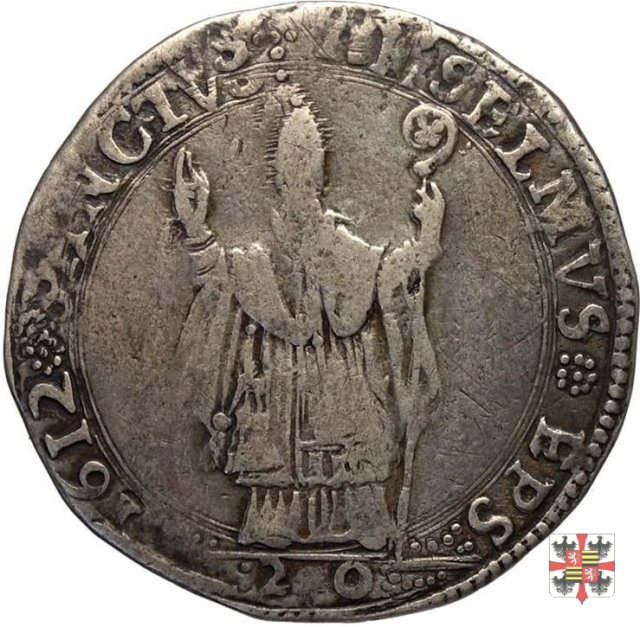 Lira da 20 soldi con Sant'Anselmo 1612 (Mantova)