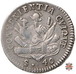 Lira da 40 sesini col trofeo d'armi 1704 (Mantova)