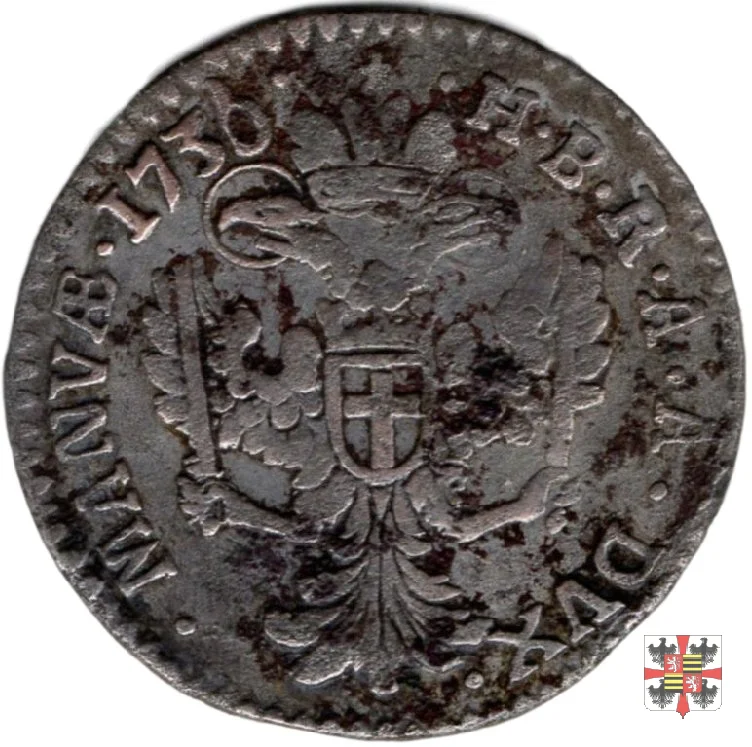 Lira da venti soldi 1736 (Mantova)