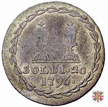 Lira da venti soldi 1796 (Mantova)