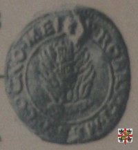 Mezzo soldo col monte Olimpo e il crogiuolo  (Mantova)