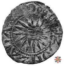 Quattrino con il sole raggiante e Virgilio  (Mantova)