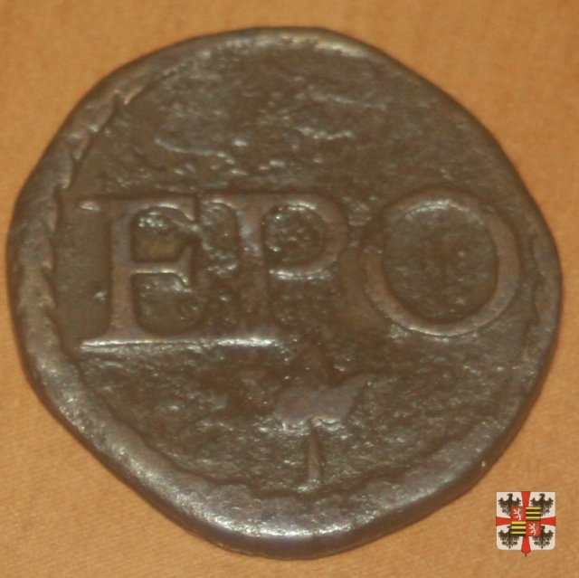 Quattrino con motto EPO  (Mantova)