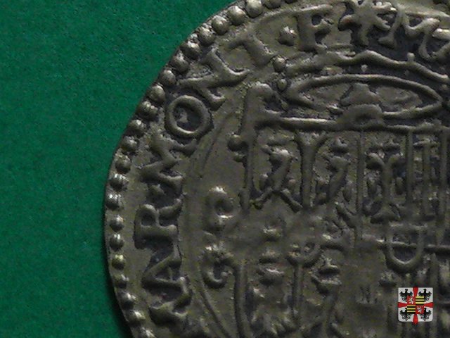 Scudo d'oro con croce filettata e stemma partito 1565