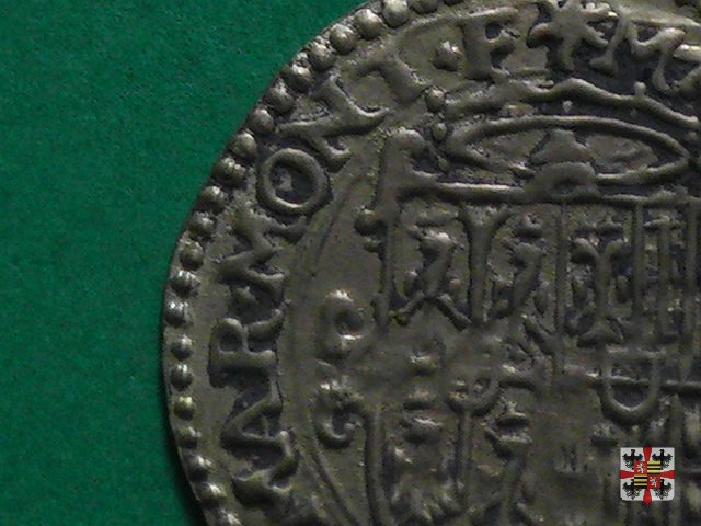 Scudo d'oro con croce filettata e stemma partito 1565