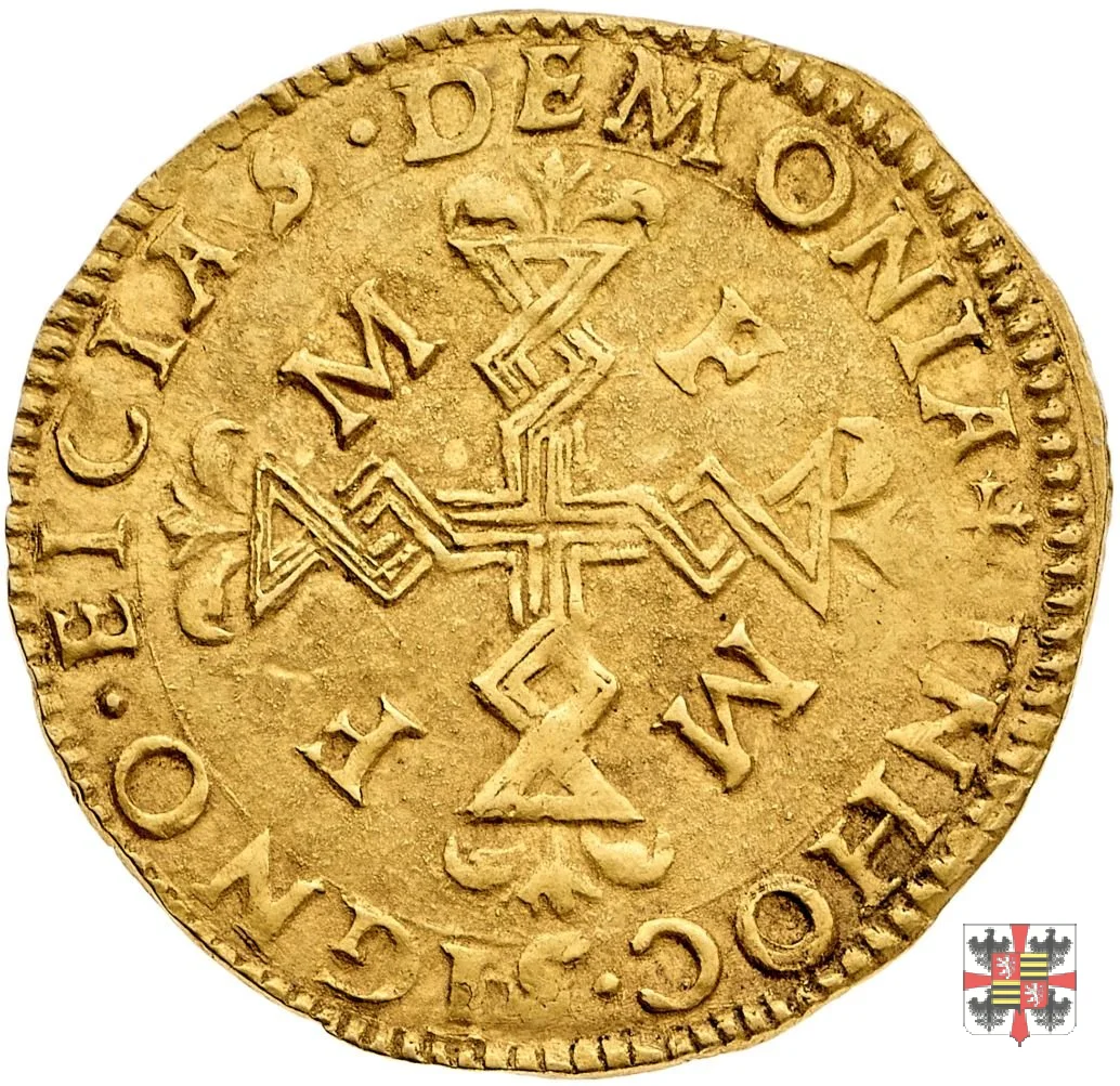 Scudo d'oro con croce filettata e stemma partito  (Casale)