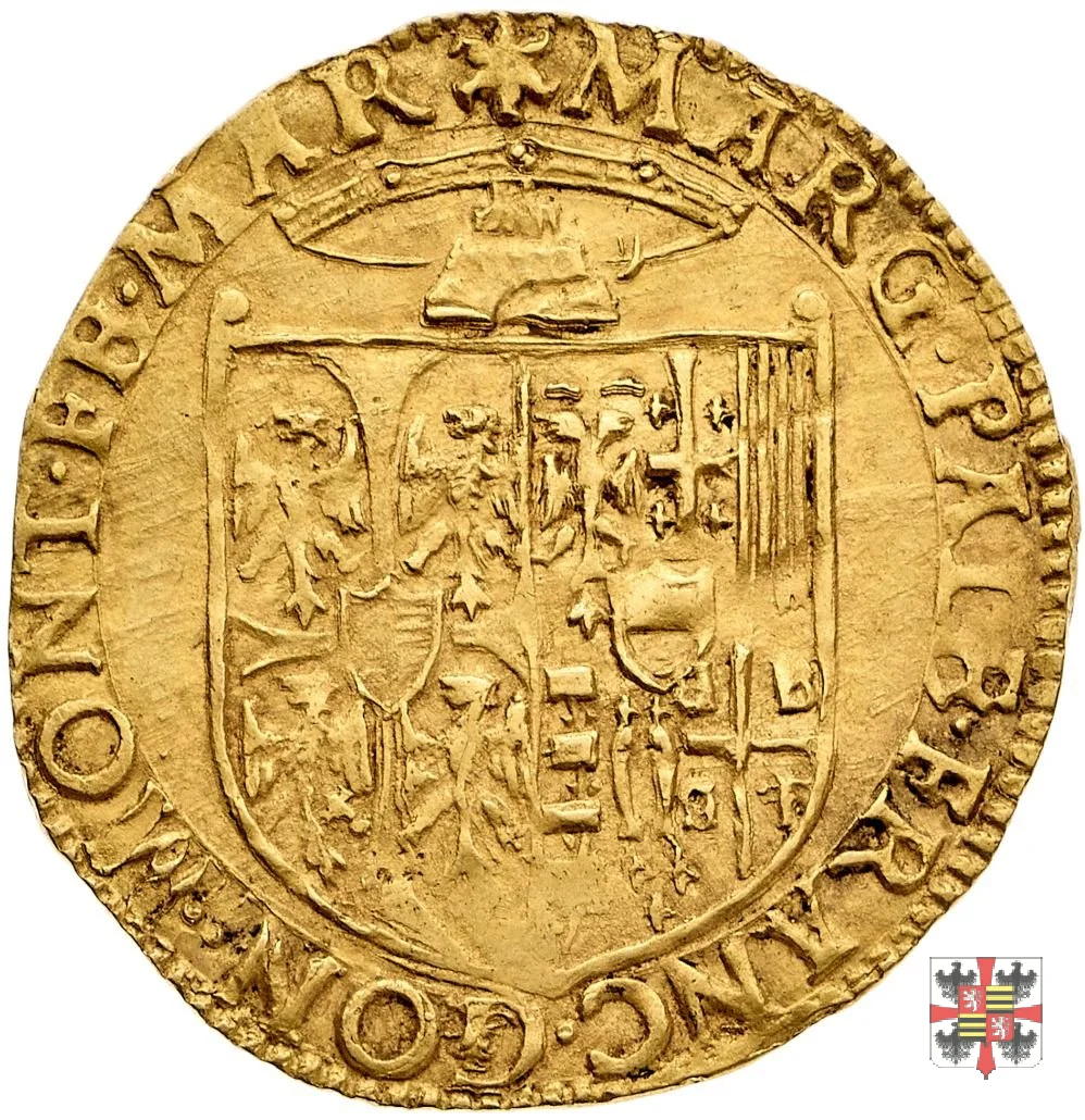 Scudo d'oro con croce filettata e stemma partito  (Casale)