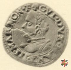 Soldo con corso d'acqua e busto a s. 1567 (Casale)