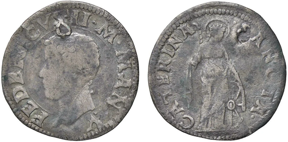 Grossetto con Santa Caterina stante  (Mantova)