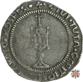 Mezzo grosso con il reliquiario e lo stemma  (Mantova)